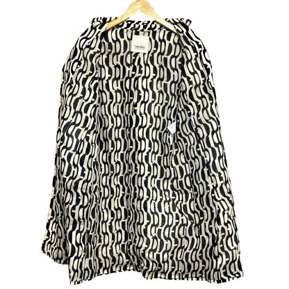 Max Mara 'S All Over Pattern Chesterfield Coat 38 Ivory Black — view 3
