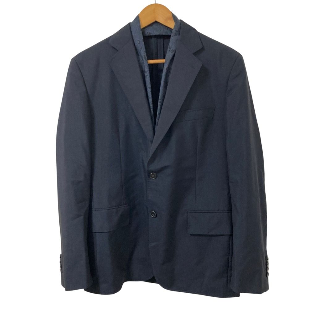 Hermes Mohair Wool Scarf Docking Tailored Jacket 50 Navy