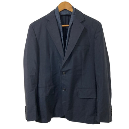 Hermes Mohair Wool Scarf Docking Tailored Jacket 50 Navy