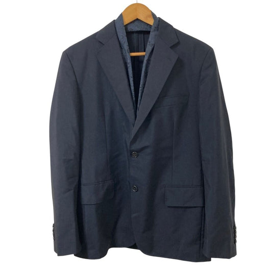 Hermes Mohair Wool Scarf Docking Tailored Jacket 50 Navy