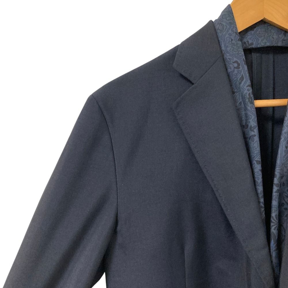 Hermes Mohair Wool Scarf Docking Tailored Jacket 50 Navy — view 6