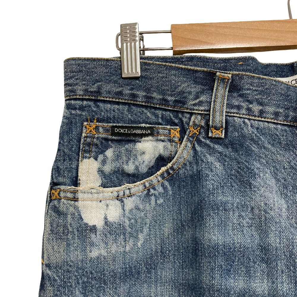 Dolce & Gabbana Crushed Denim Pants 48 Blue — view 3