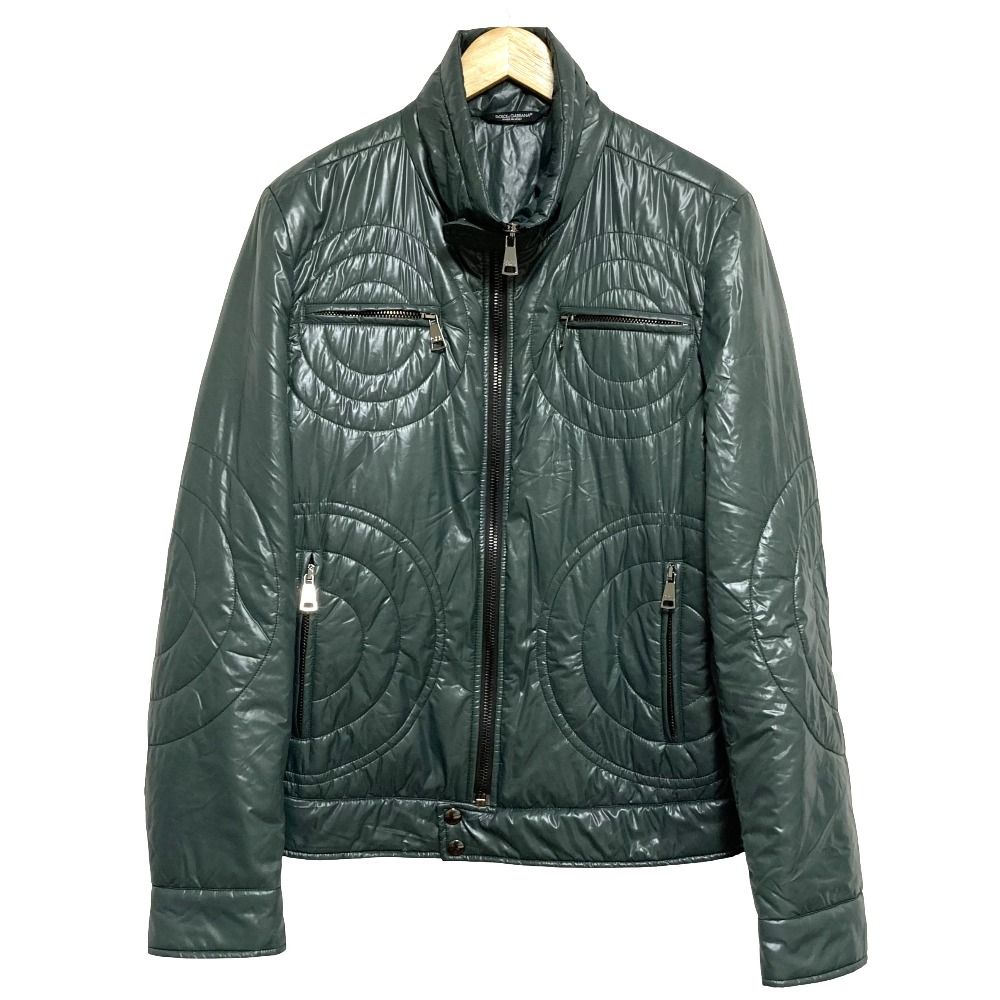 Dolce & Gabbana Circle Pattern Padded Jacket 48 Green