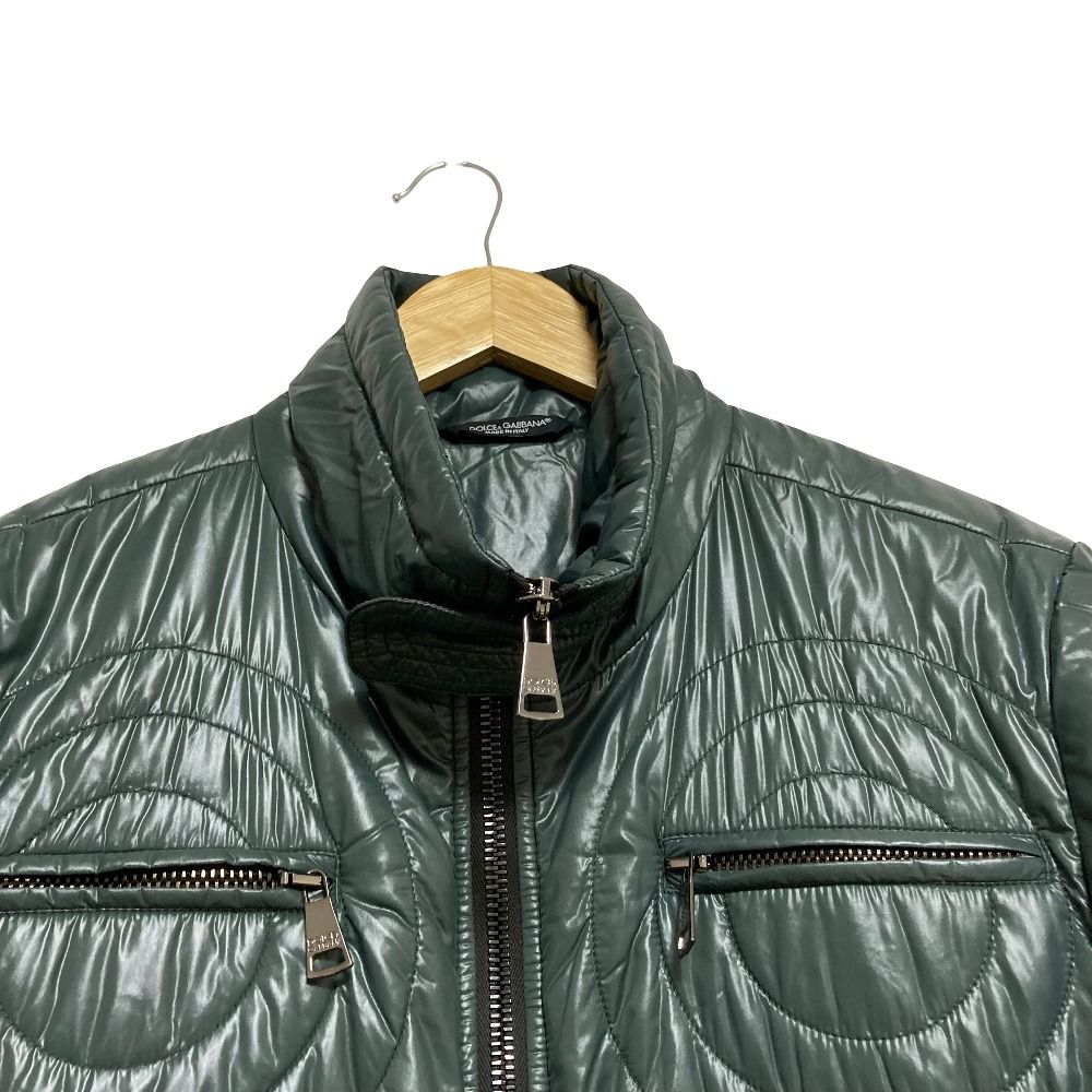 Dolce & Gabbana Circle Pattern Padded Jacket 48 Green — view 4