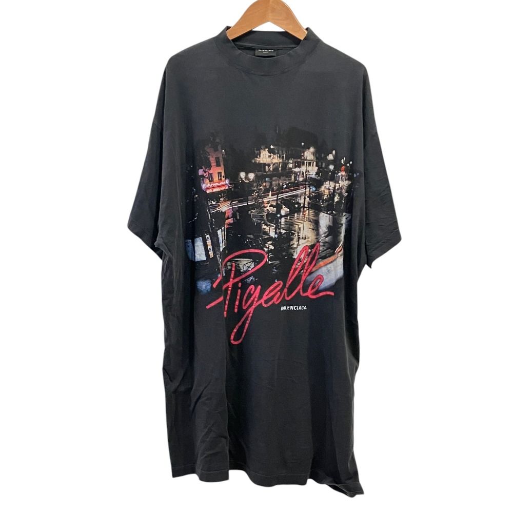 Balenciaga Year Pigalle Transfer Print Oversize T-Shirt L Black