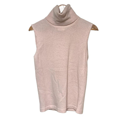Chanel High Neck Zip Knit Sweater 36 Pink