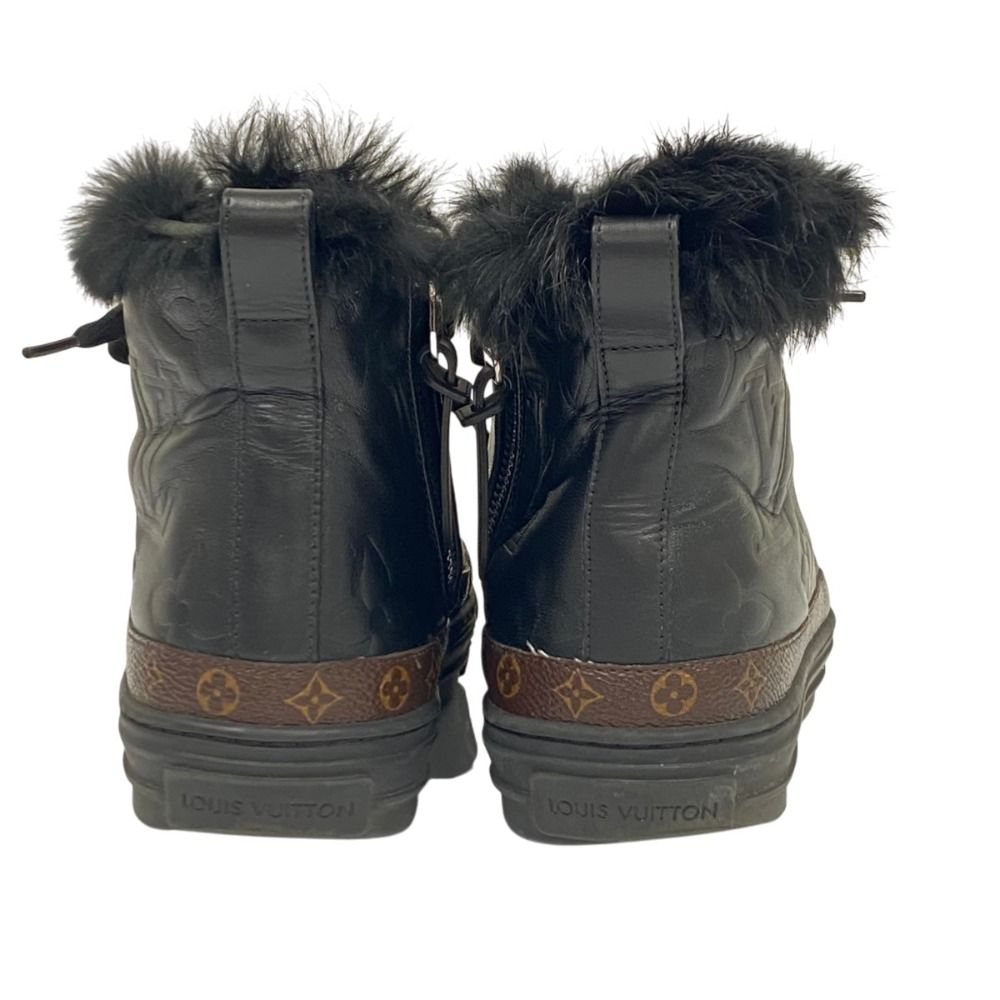 Louis Vuitton Stella Line Shearling Sneakers 34.5 Black — view 2
