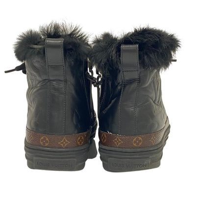 Louis Vuitton Stella Line Shearling Sneakers 34.5 Black — view 2
