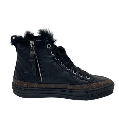 Louis Vuitton Stella Line Shearling Sneakers 34.5 Black — view 5
