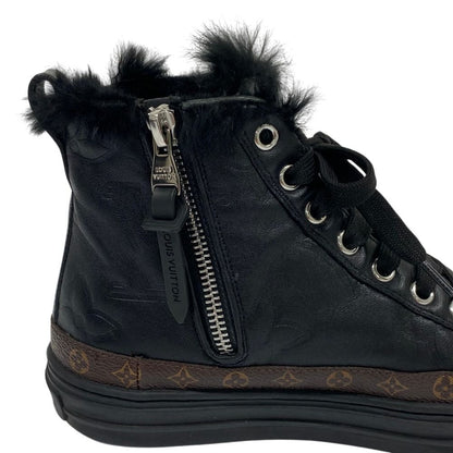Louis Vuitton Stella Line Shearling Sneakers 34.5 Black — view 6
