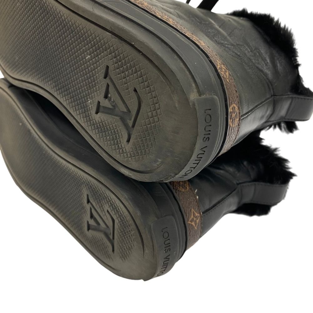 Louis Vuitton Stella Line Shearling Sneakers 34.5 Black — view 7