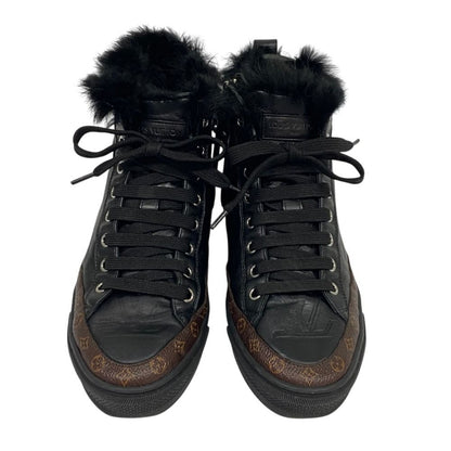 Louis Vuitton Stella Line Shearling Sneakers 34.5 Black — view 3