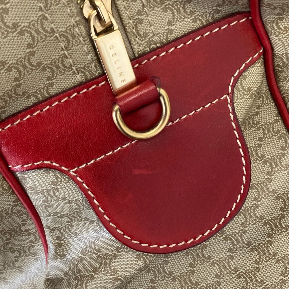 Celine Macadam Pattern 2-Way Boston Bag Beige — view 8