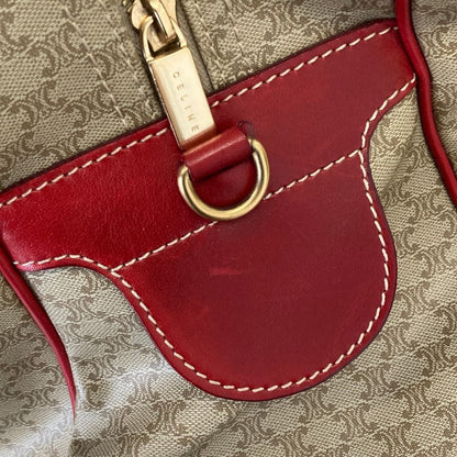 Celine Macadam Pattern 2-Way Boston Bag Beige — view 8