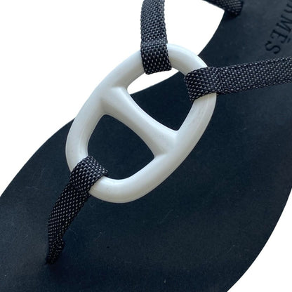 Hermes Caranella Chaine D'ancre Beach Sandals Around Black — view 3