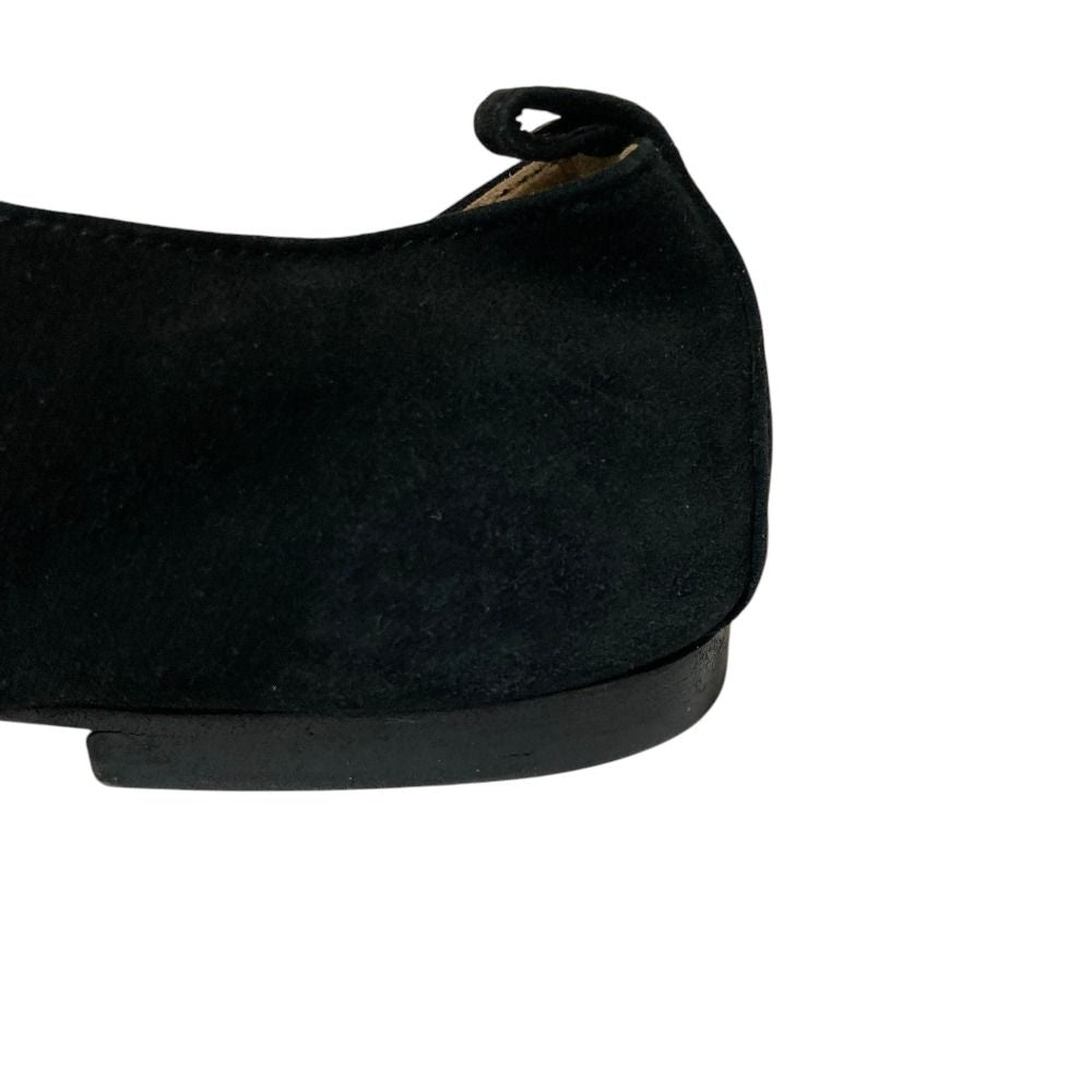 Hermes Vintage Lace Up Suede Shoes 36 Black — view 9