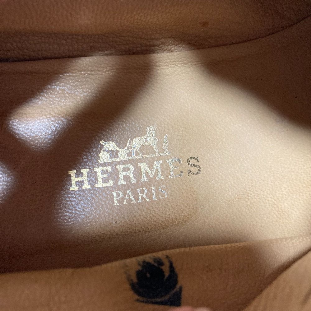 Hermes Vintage Lace Up Suede Shoes 36 Black — view 7