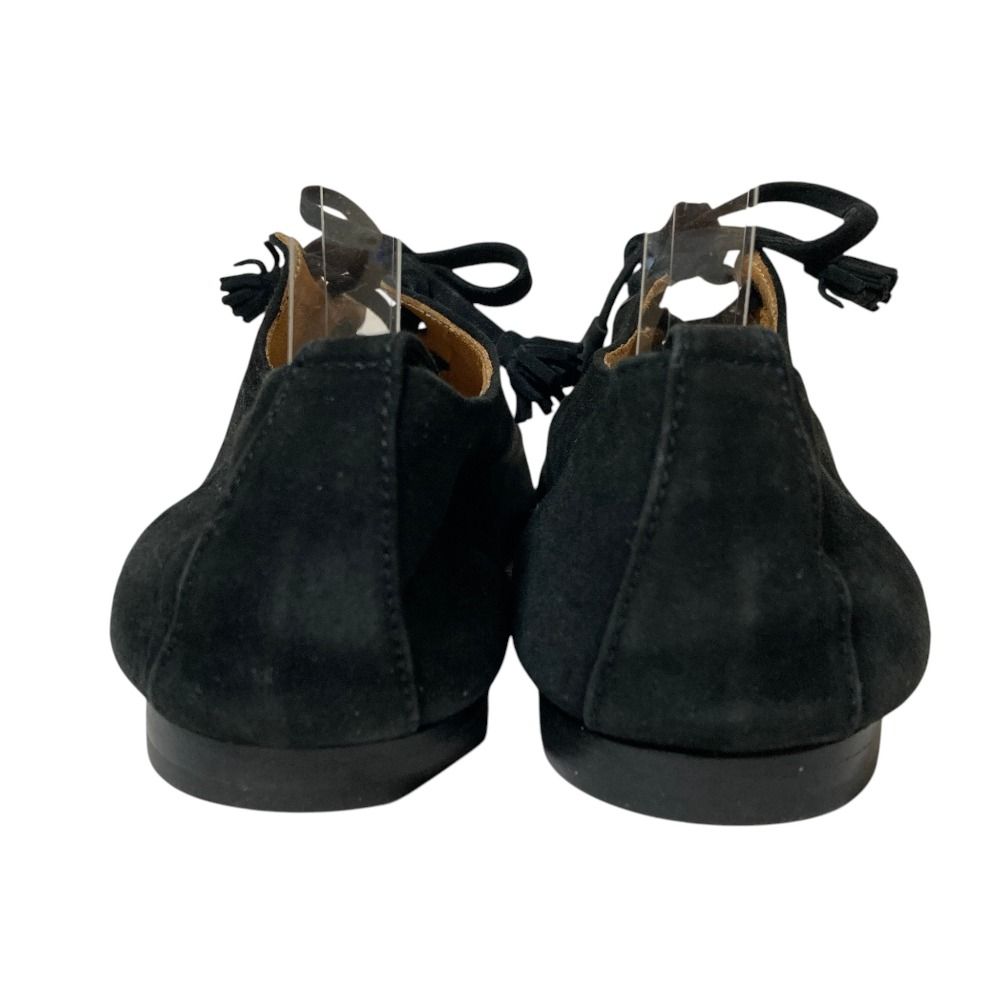 Hermes Vintage Lace Up Suede Shoes 36 Black — view 3