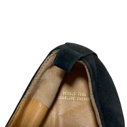 Hermes Vintage Lace Up Suede Shoes 36 Black — view 8