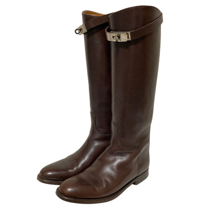 Hermes Kelly Jumping Boots Long 36.5 Brown