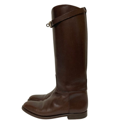 Hermes Kelly Jumping Boots Long 36.5 Brown — view 2