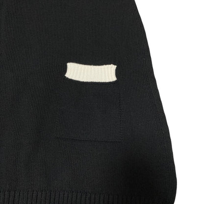 Prada Logo Embroidery Cotton Knit Mini Dress 36 Black White — view 6