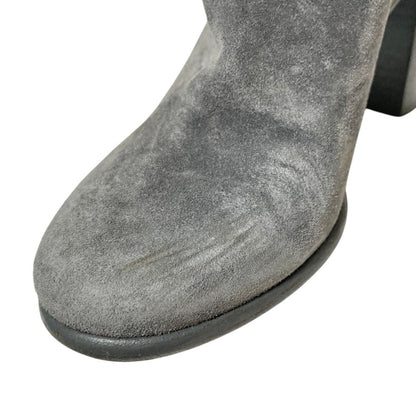 Chanel CC Logo Suede Leather Long Boots 36 Gray — view 8