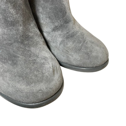 Chanel CC Logo Suede Leather Long Boots 36 Gray — view 5