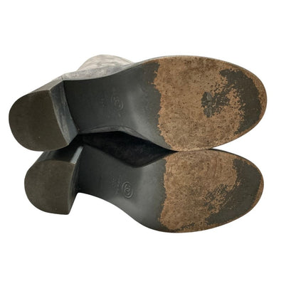 Chanel CC Logo Suede Leather Long Boots 36 Gray — view 4