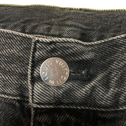 Louis Vuitton Monogram Logo Patch Denim Pants 32 Gray — view 3