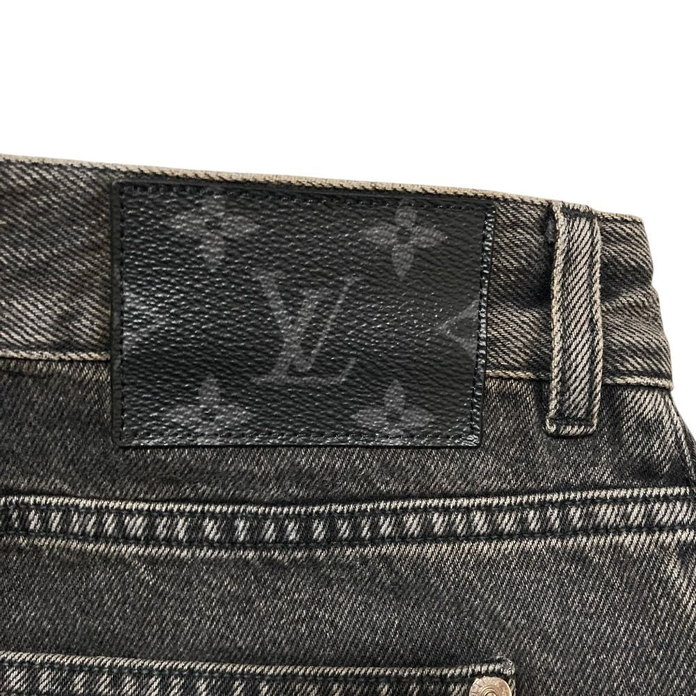 Louis Vuitton Monogram Logo Patch Denim Pants 32 Gray — view 6