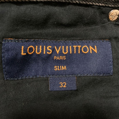 Louis Vuitton Monogram Logo Patch Denim Pants 32 Gray — view 5