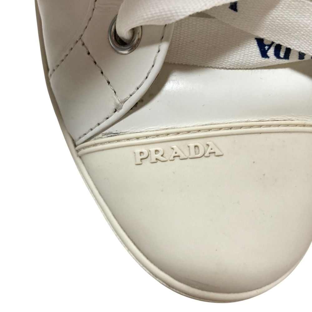 Prada Leather Low Cut Sneakers 37 White — view 8
