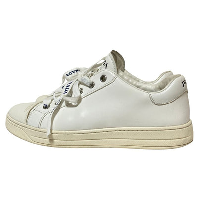 Prada Leather Low Cut Sneakers 37 White — view 2