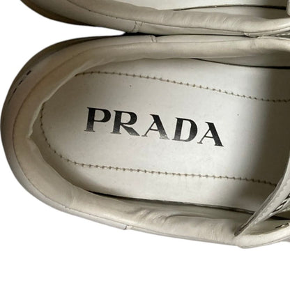 Prada Leather Low Cut Sneakers 37 White — view 4