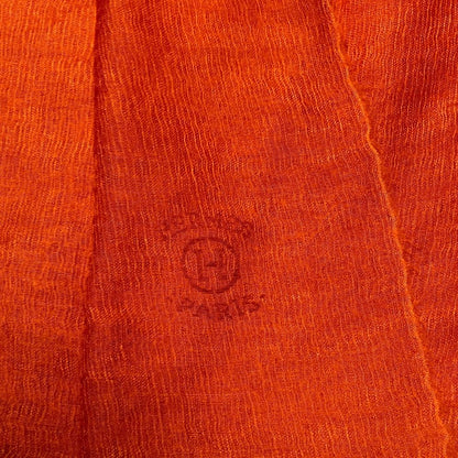 Hermes Cashmere Silk Shawl Orange Scarf — view 2