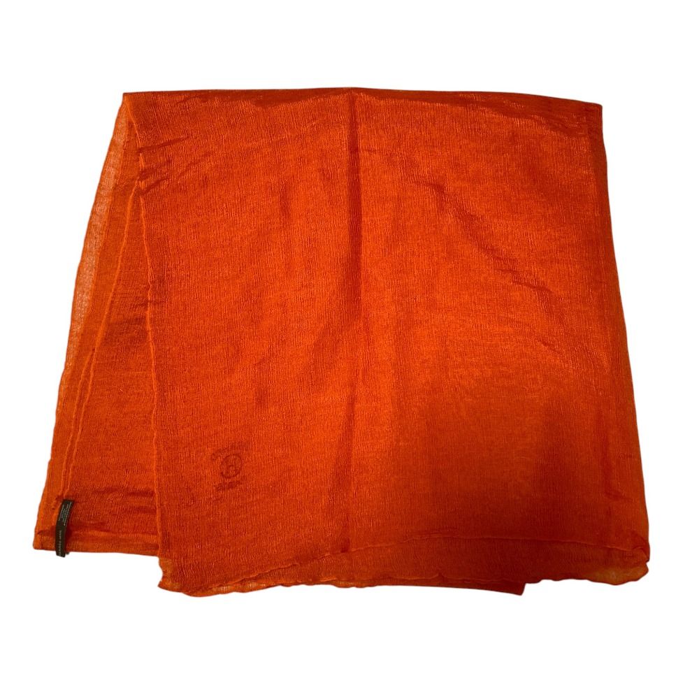 Hermes Cashmere Silk Shawl Orange Scarf