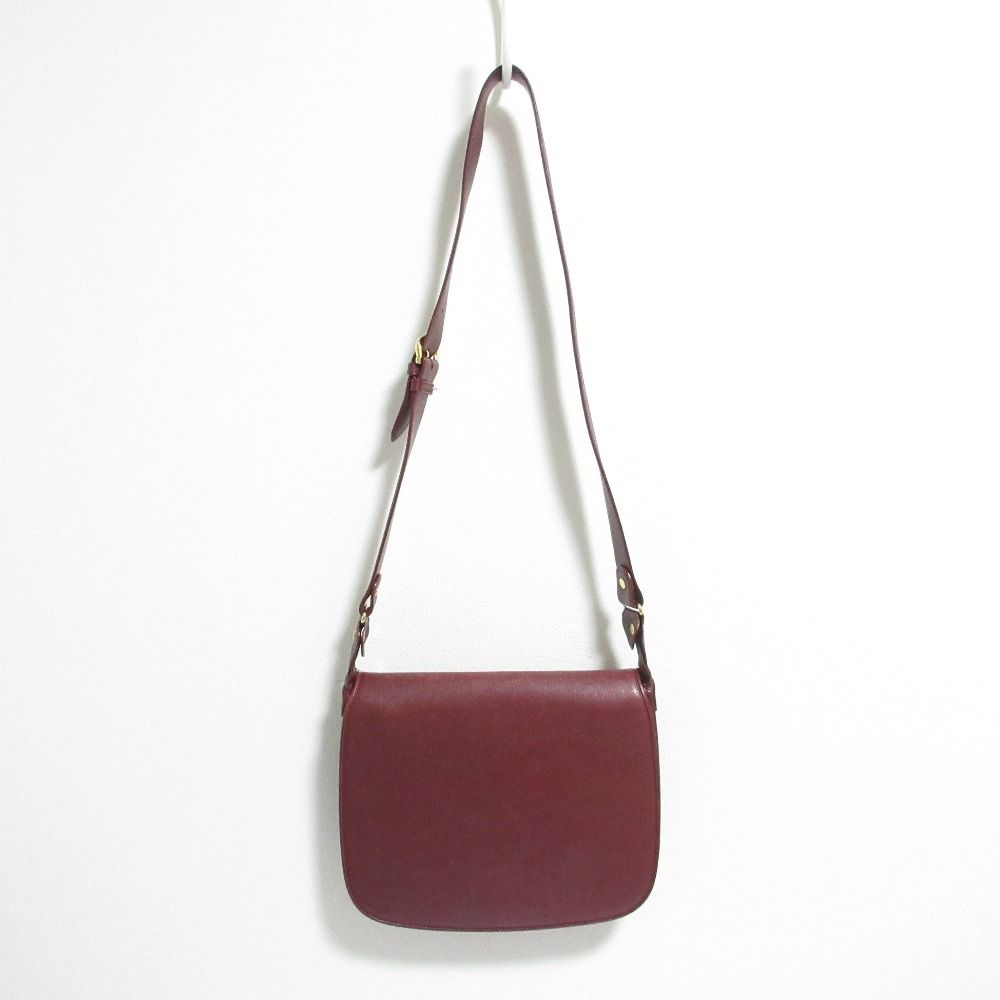 Cartier Must Line Leather Shoulder Bag Bordeaux — view 3