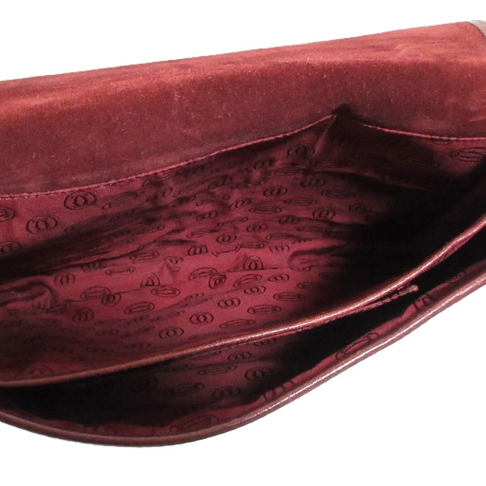 Cartier Must Line Leather Shoulder Bag Bordeaux — view 7