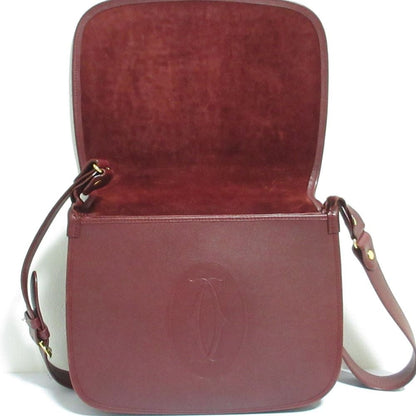 Cartier Must Line Leather Shoulder Bag Bordeaux — view 6