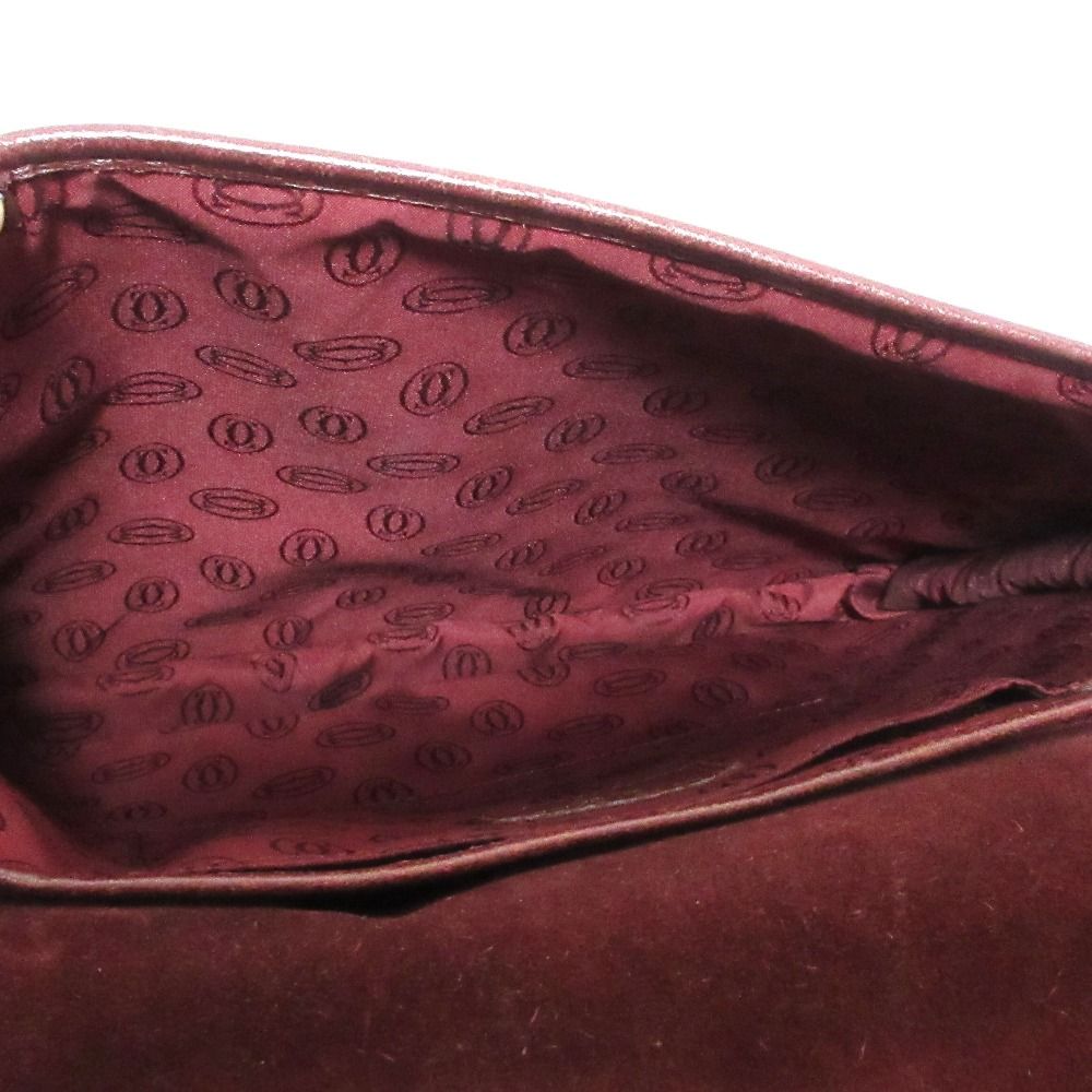 Cartier Must Line Leather Shoulder Bag Bordeaux — view 9