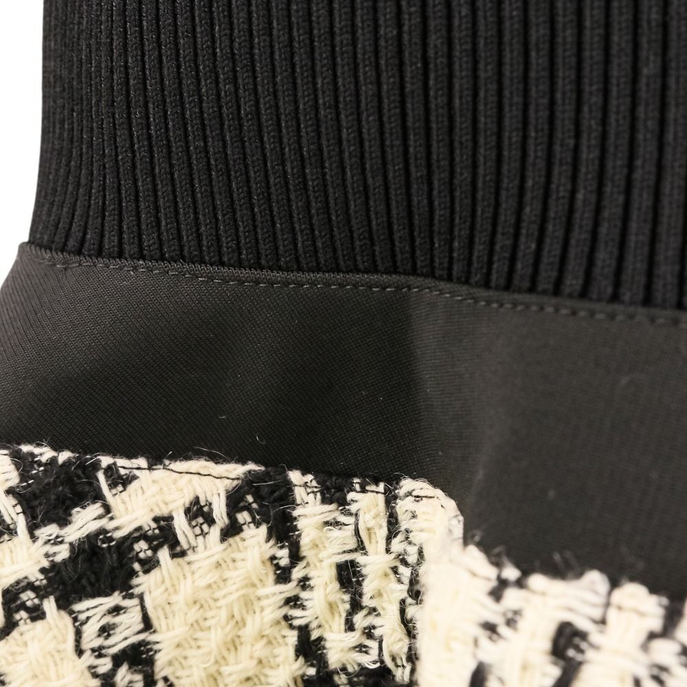 Louis Vuitton Mohair Blend Rib Knit Tweed Mini Dress 34 Black Ivory — view 5