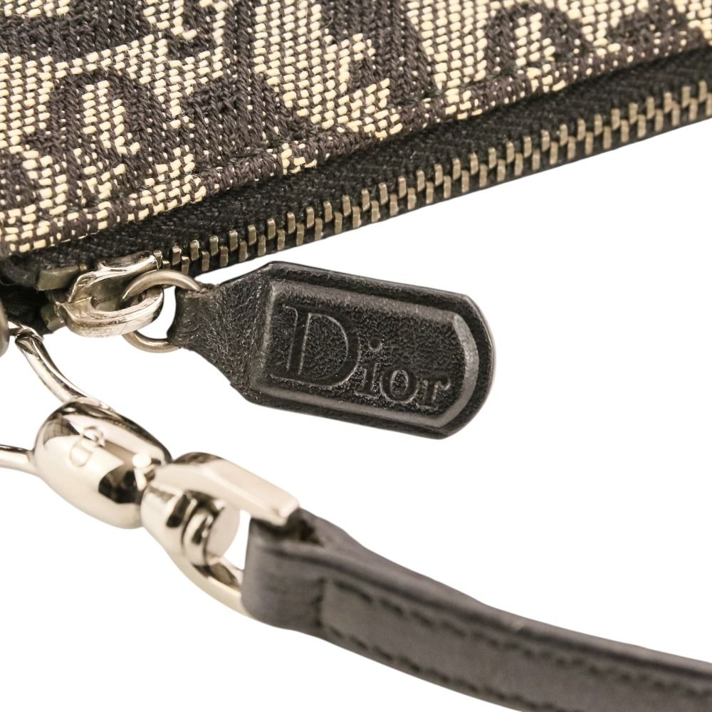 Dior Vintage Trotter Saddle Bag Pouch Black Gray — view 8