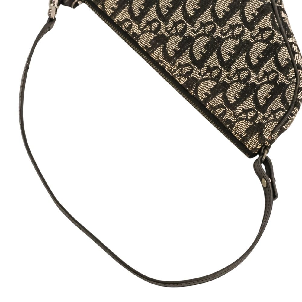 Dior Vintage Trotter Saddle Bag Pouch Black Gray — view 6