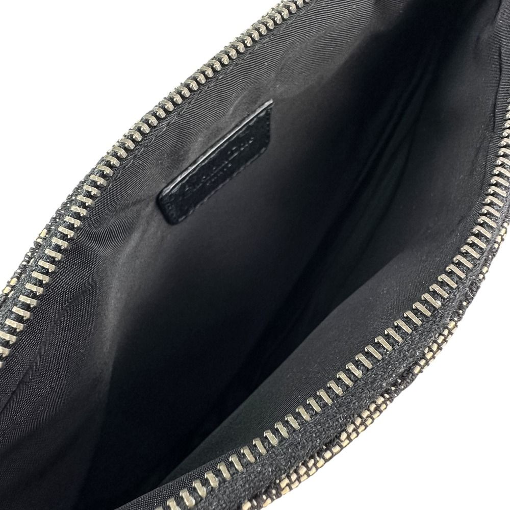 Dior Vintage Trotter Saddle Bag Pouch Black Gray — view 7