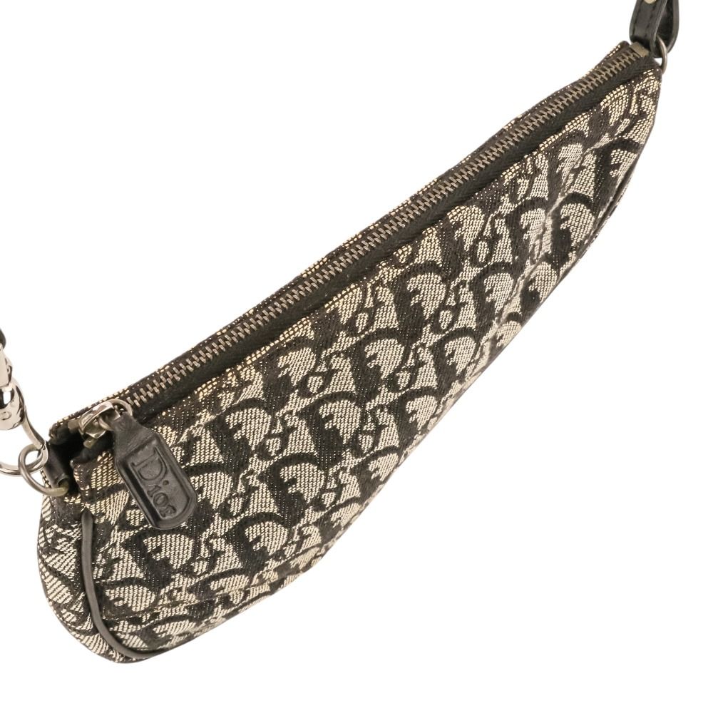 Dior Vintage Trotter Saddle Bag Pouch Black Gray — view 4