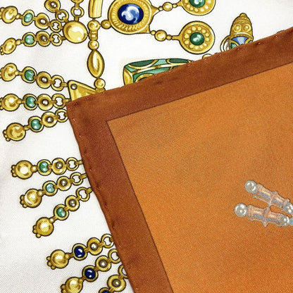 Hermes Parures Des Sables Carre 90 Desert Silk Scarf Orange — view 7