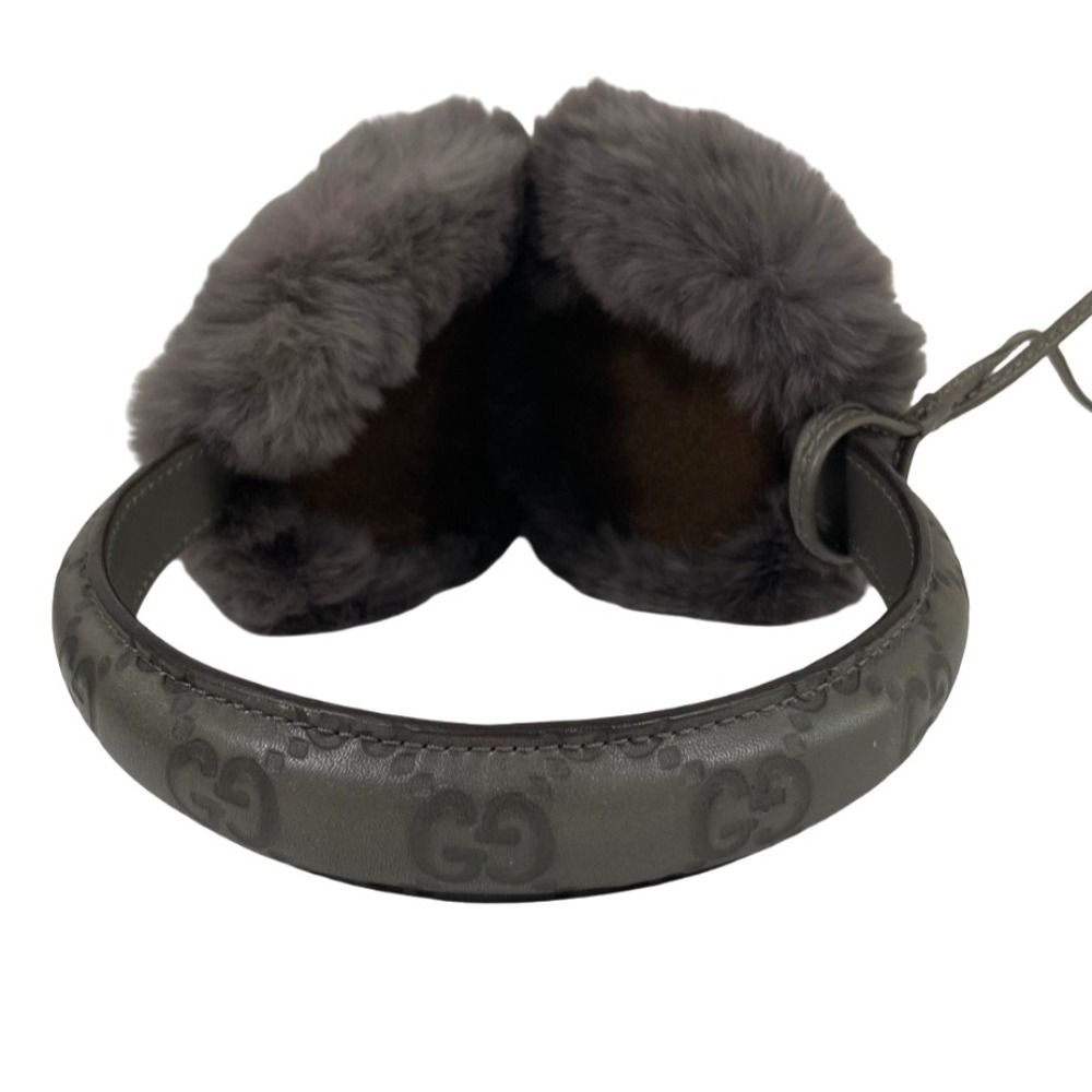 Gucci Guccissima Neck Strap Ear Muffs Gray — view 4