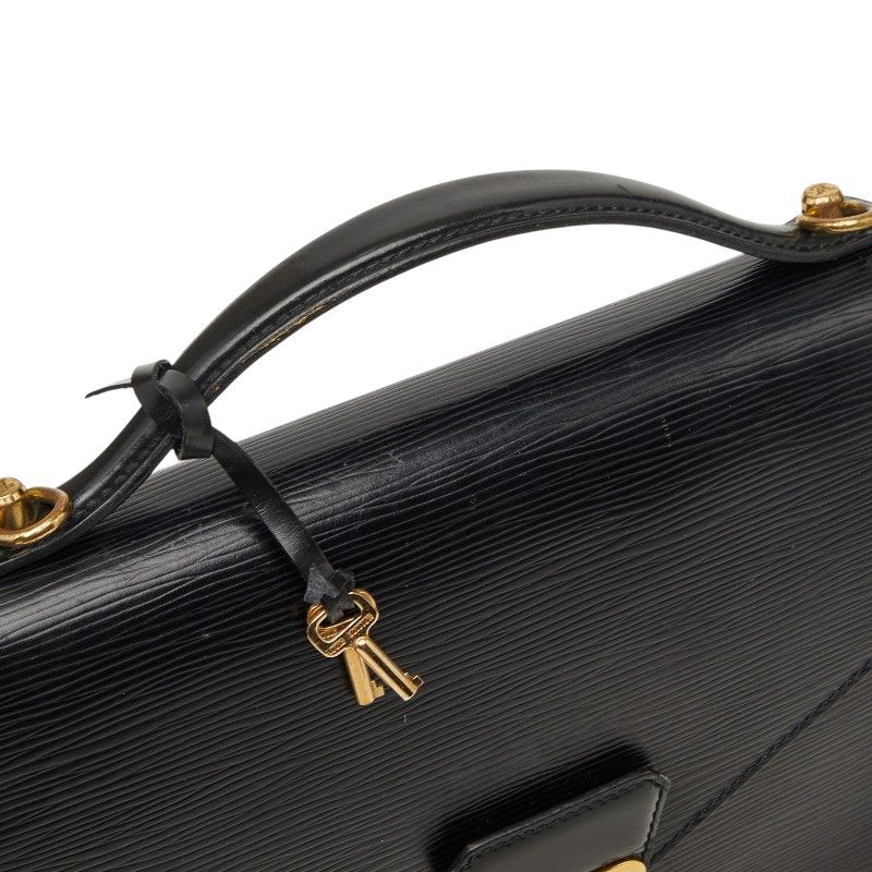 Louis Vuitton Epi Monceau 2-Way Shoulder Bag Noir Black Leather — view 8