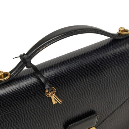 Louis Vuitton Epi Monceau 2-Way Shoulder Bag Noir Black Leather — view 8